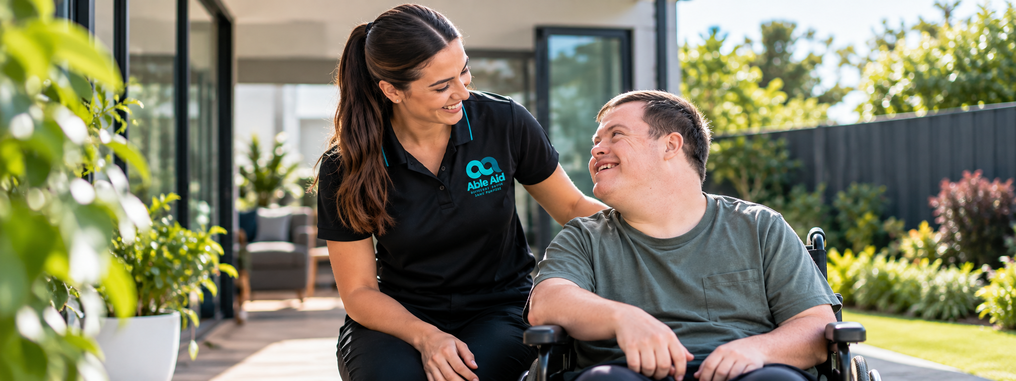 Able Aid support worker providing personalised disability support